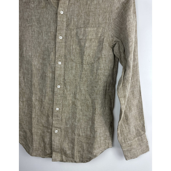 J. Crew 2025 Baird Mcnutt Irish Linen Button Down Shirt Brown BE559 Men's XS - Picture 6 of 11
